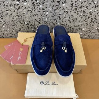 Replica Loro Piana Babouche Charms Walk Moccasin Women's Slippers Suede #3157