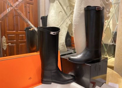  Hermes Women's Jumping Boot Kelly Long Boots CalfSkin #3339 - Image 5