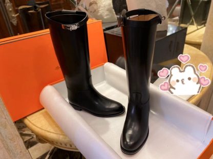  Hermes Women's Jumping Boot Kelly Long Boots CalfSkin #3339 - Image 8