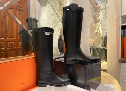  Hermes Women's Jumping Boot Kelly Long Boots CalfSkin #3339 - Image 9
