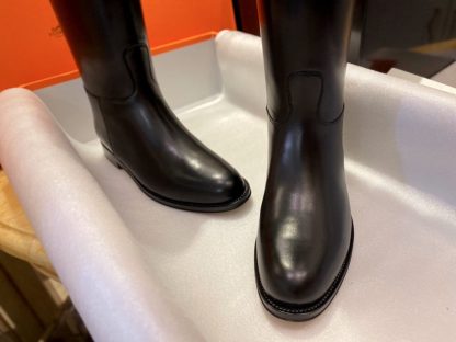 Hermes Women's Jumping Boot Kelly Long Boots CalfSkin #3339 - Image 10
