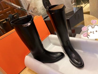  Hermes Women's Jumping Boot Kelly Long Boots CalfSkin #3339 - Image 11