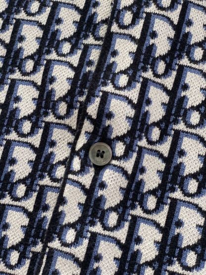  Dior Oblique Overshirt Navy Blue Cotton Jacquard Shirts unisex #3293 - Image 9