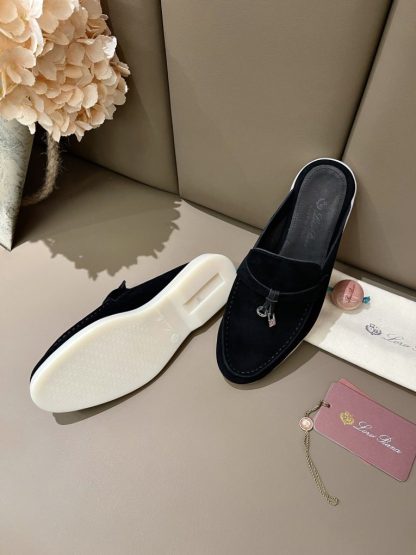 Loro Piana Babouche Charms Walk Moccasin Women's Slippers Suede #3167 - Image 4