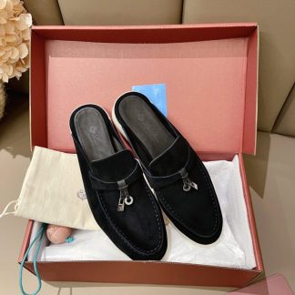 Replica Loro Piana Babouche Charms Walk Moccasin Women's Slippers Suede #3167