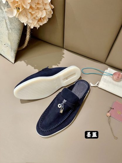  Loro Piana Babouche Charms Walk Moccasin Women's Slippers Suede #3165 - Image 5