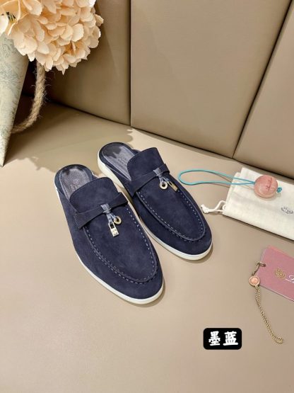 Loro Piana Babouche Charms Walk Moccasin Women's Slippers Suede #3165 - Image 6