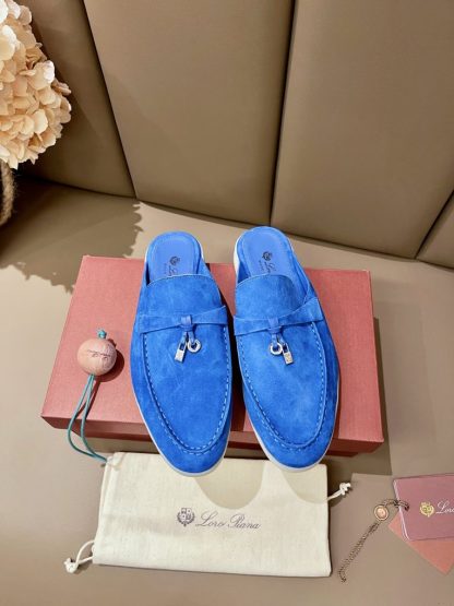  Loro Piana Babouche Charms Walk Moccasin Women's Slippers Suede #3164 - Image 8
