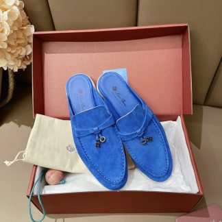 Replica Loro Piana Babouche Charms Walk Moccasin Women's Slippers Suede #3164