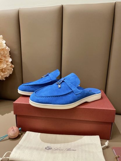  Loro Piana Babouche Charms Walk Moccasin Women's Slippers Suede #3164 - Image 9