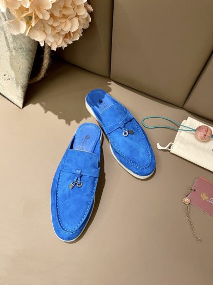  Loro Piana Babouche Charms Walk Moccasin Women's Slippers Suede #3164 - Image 7