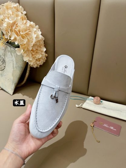  Loro Piana Babouche Charms Walk Moccasin Women's Slippers Suede #3163 - Image 2