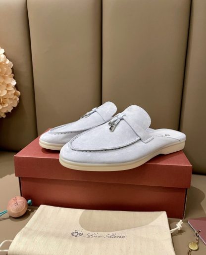  Loro Piana Babouche Charms Walk Moccasin Women's Slippers Suede #3163 - Image 9