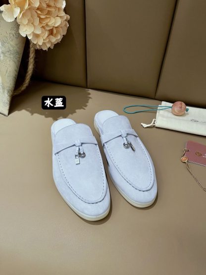  Loro Piana Babouche Charms Walk Moccasin Women's Slippers Suede #3163 - Image 7