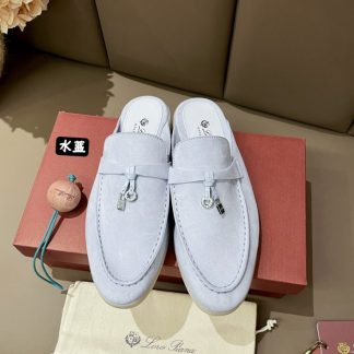 Replica Loro Piana Babouche Charms Walk Moccasin Women's Slippers Suede #3163