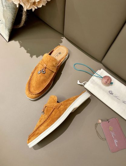  Loro Piana Babouche Charms Walk Moccasin Women's Slippers Suede #3162 - Image 7
