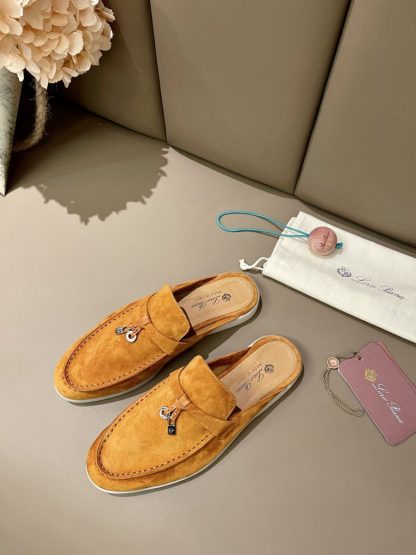  Loro Piana Babouche Charms Walk Moccasin Women's Slippers Suede #3162 - Image 8