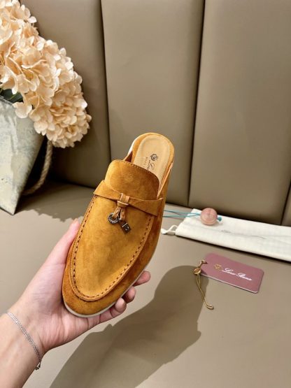  Loro Piana Babouche Charms Walk Moccasin Women's Slippers Suede #3162 - Image 5