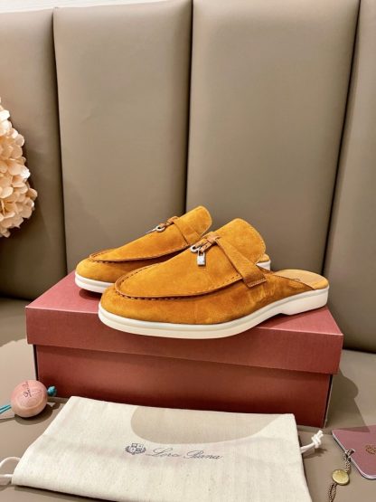  Loro Piana Babouche Charms Walk Moccasin Women's Slippers Suede #3162 - Image 9