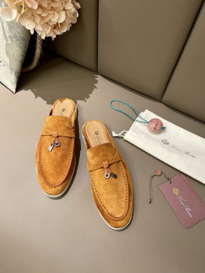 Replica Loro Piana Babouche Charms Walk Moccasin Women's Slippers Suede #3162