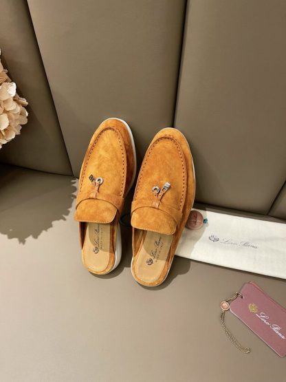 Loro Piana Babouche Charms Walk Moccasin Women's Slippers Suede #3162 - Image 3