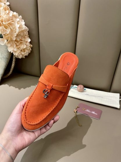  Loro Piana Babouche Charms Walk Moccasin Women's Slippers Suede #3161 - Image 2