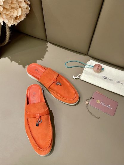  Loro Piana Babouche Charms Walk Moccasin Women's Slippers Suede #3161 - Image 3