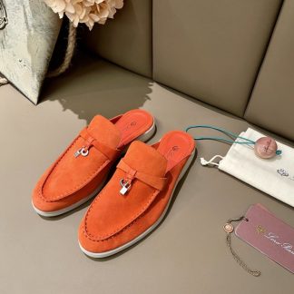 Replica Loro Piana Babouche Charms Walk Moccasin Women's Slippers Suede #3161