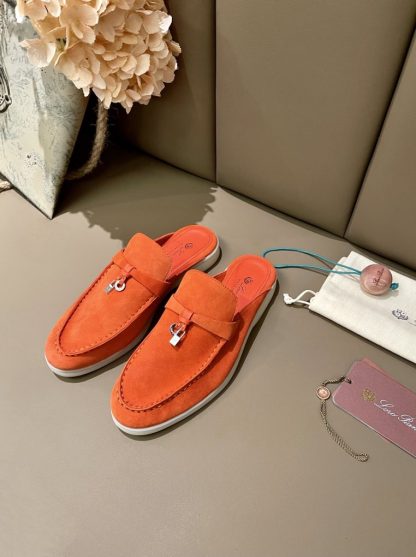 Replica Loro Piana Babouche Charms Walk Moccasin Women's Slippers Suede #3161
