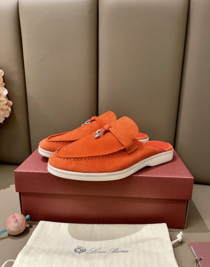  Loro Piana Babouche Charms Walk Moccasin Women's Slippers Suede #3161 - Image 9