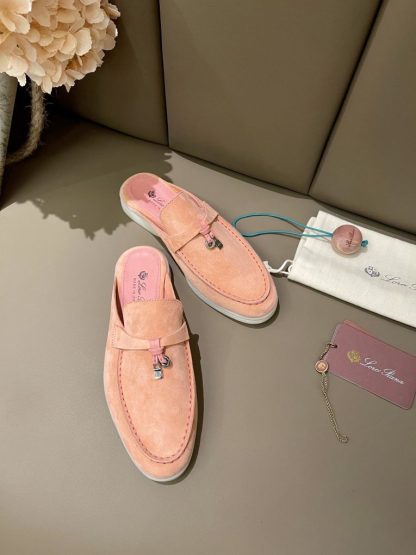  Loro Piana Babouche Charms Walk Moccasin Women's Slippers Suede #3160 - Image 6
