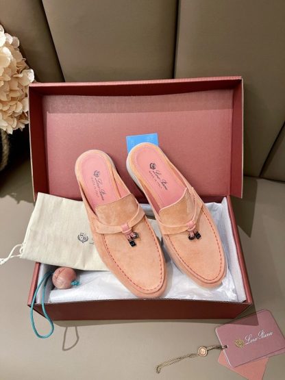  Loro Piana Babouche Charms Walk Moccasin Women's Slippers Suede #3160 - Image 3