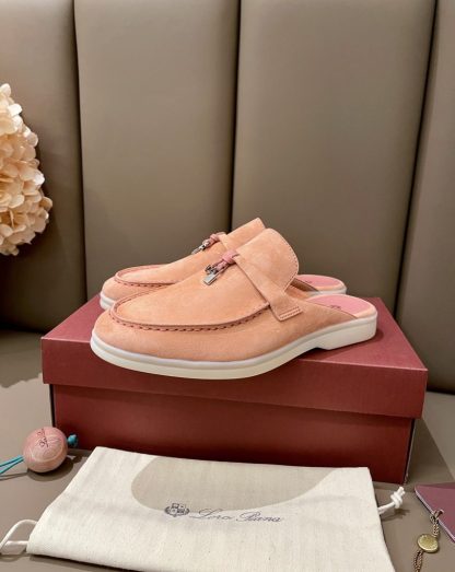  Loro Piana Babouche Charms Walk Moccasin Women's Slippers Suede #3160 - Image 8