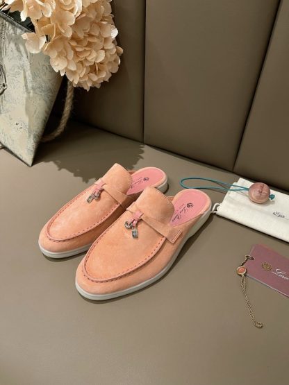 Replica Loro Piana Babouche Charms Walk Moccasin Women's Slippers Suede #3160