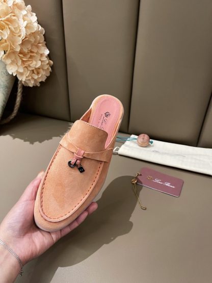  Loro Piana Babouche Charms Walk Moccasin Women's Slippers Suede #3160 - Image 2