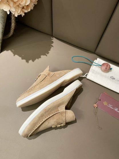  Loro Piana Babouche Charms Walk Moccasin Women's Slippers Suede #3159 - Image 2