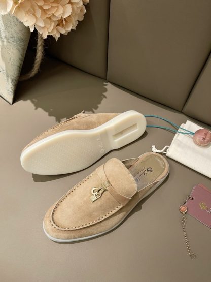  Loro Piana Babouche Charms Walk Moccasin Women's Slippers Suede #3159 - Image 6