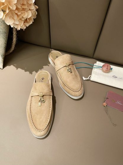 Loro Piana Babouche Charms Walk Moccasin Women's Slippers Suede #3159 - Image 8
