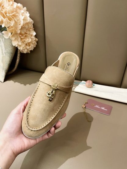  Loro Piana Babouche Charms Walk Moccasin Women's Slippers Suede #3159 - Image 4