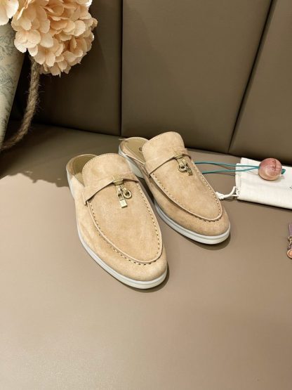  Loro Piana Babouche Charms Walk Moccasin Women's Slippers Suede #3159 - Image 7