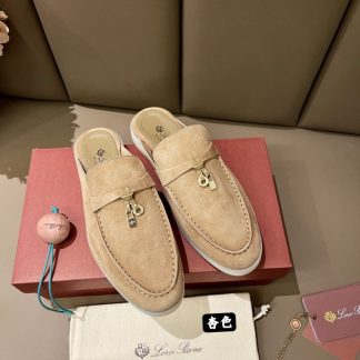 Replica Loro Piana Babouche Charms Walk Moccasin Women's Slippers Suede #3159