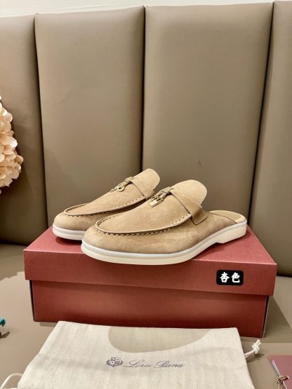  Loro Piana Babouche Charms Walk Moccasin Women's Slippers Suede #3159 - Image 9