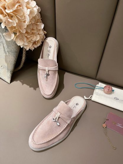  Loro Piana Babouche Charms Walk Moccasin Women's Slippers Suede #3158 - Image 7