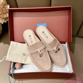 Replica Loro Piana Babouche Charms Walk Moccasin Women's Slippers Suede #3158