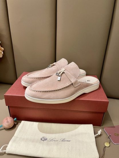  Loro Piana Babouche Charms Walk Moccasin Women's Slippers Suede #3158 - Image 9