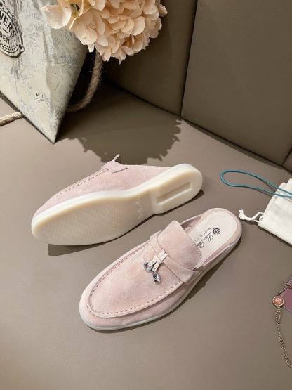  Loro Piana Babouche Charms Walk Moccasin Women's Slippers Suede #3158 - Image 8