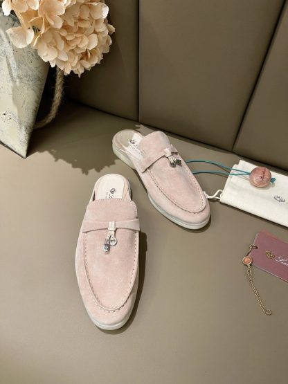  Loro Piana Babouche Charms Walk Moccasin Women's Slippers Suede #3158 - Image 6
