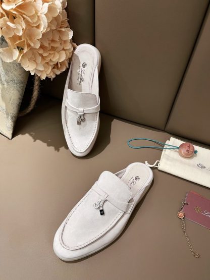  Loro Piana Babouche Charms Walk Moccasin Slipper Women's Suede Loafer #3154 - Image 7