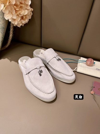 Replica Loro Piana Babouche Charms Walk Moccasin Slipper Women's Suede Loafer #3154