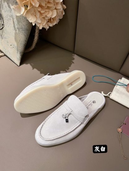  Loro Piana Babouche Charms Walk Moccasin Slipper Women's Suede Loafer #3154 - Image 2